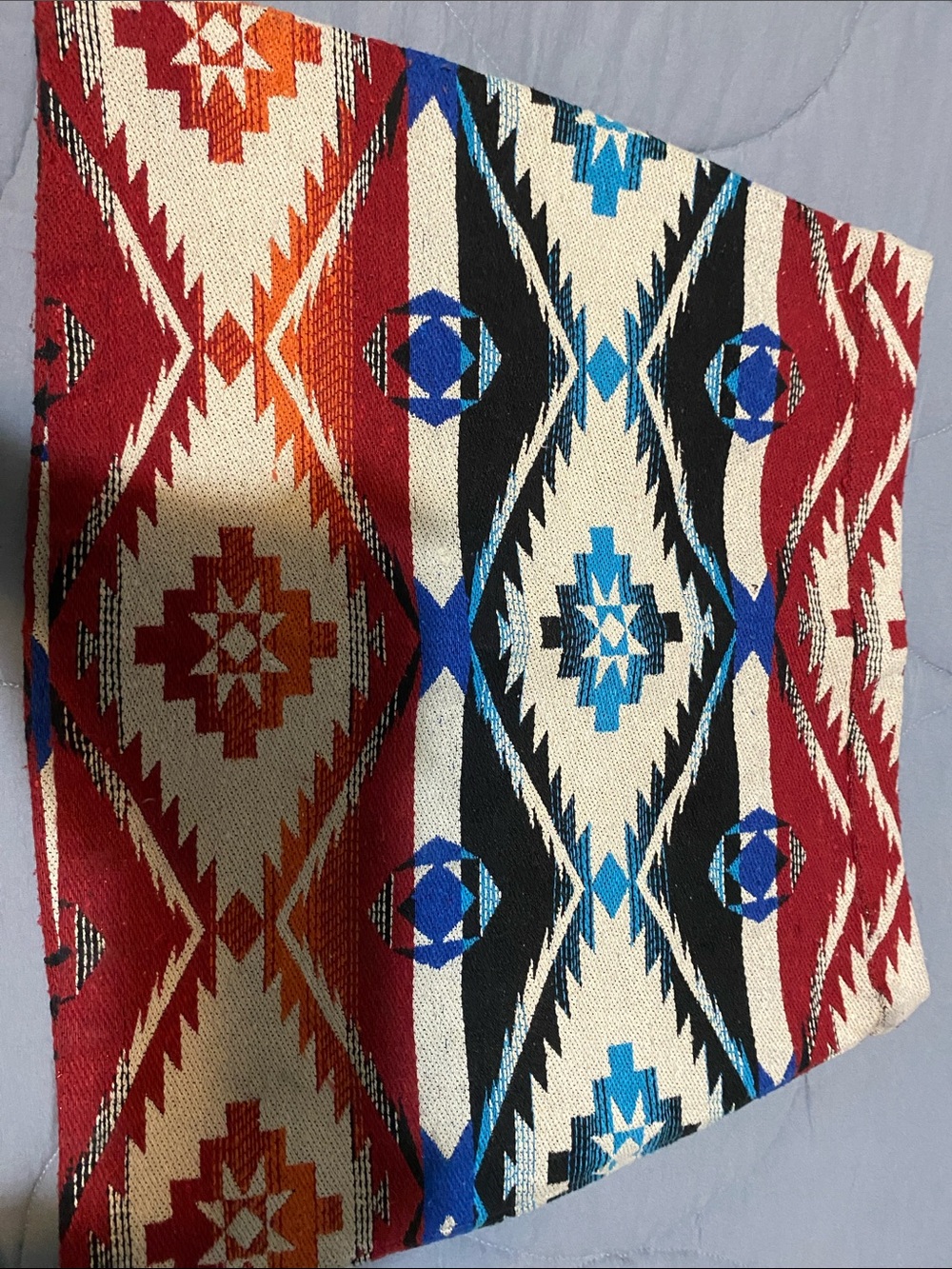Topshop Red Blue Black Cream Southwestern Geometric Pillow Cover